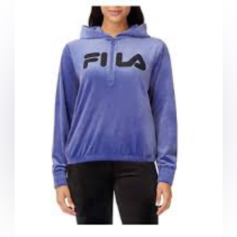 Fila Quarter Zip Hoodie Mauve Purple Athletic Pullover M